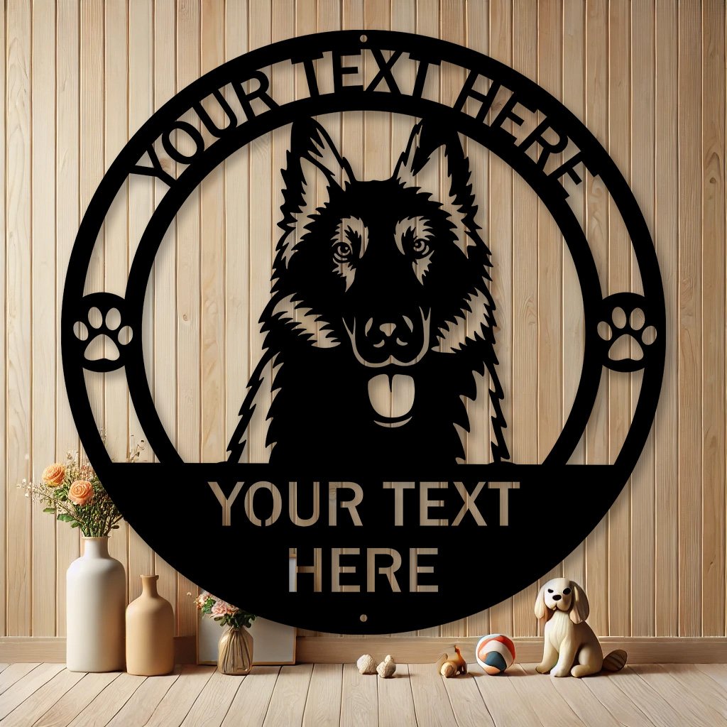 Personalized Belgian Sheepdog Metal Art Sign | Custom Dog Breed Gifts
