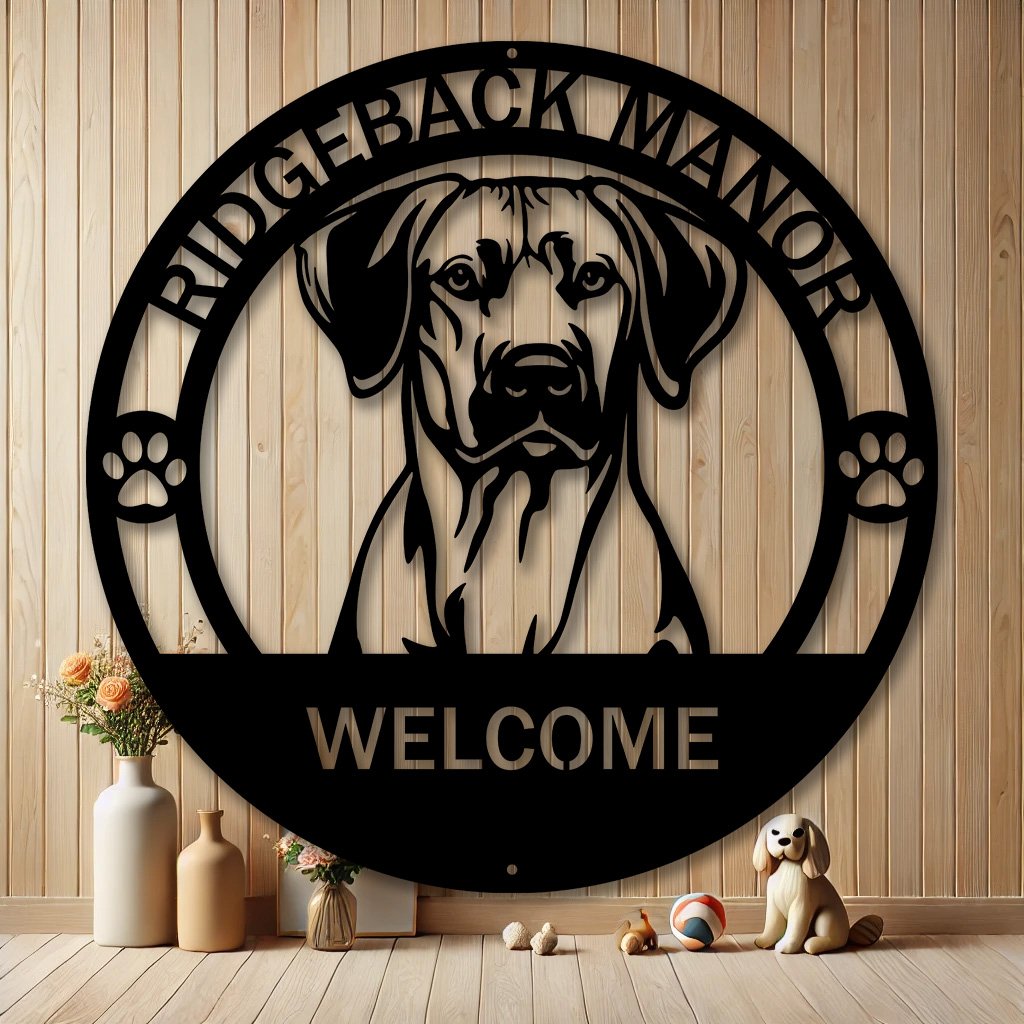 Personalized Rhodesian Ridgeback Metal Sign | Custom Dog Breed Gifts