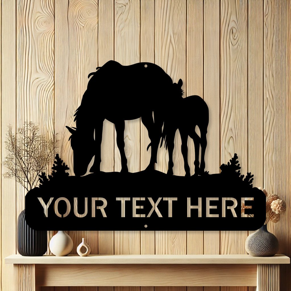 Personalized Horse Barn Stall Metal Sign | Barn Door Name Plate