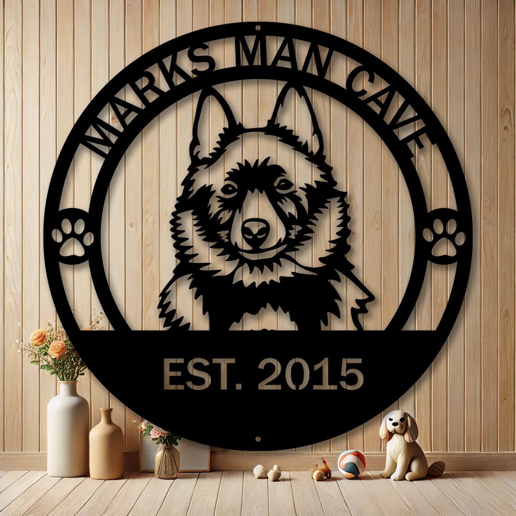 Personalized Schipperke Dog Metal Sign | Custom Dog Breed Gifts