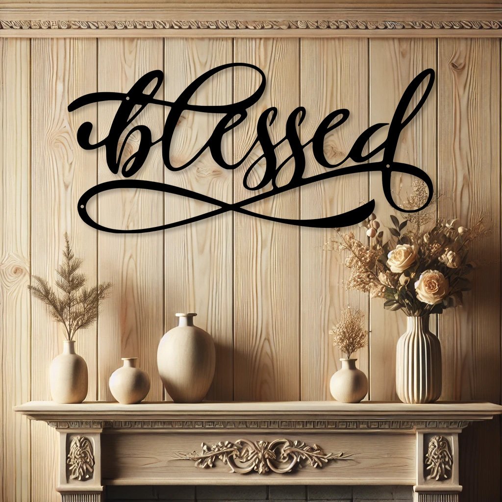 Blessed Religious Metal Sign | Chrisitan Home Decor