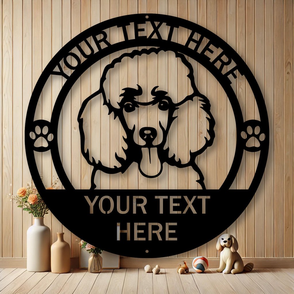 Personalized Poodle Metal Sign | Custom Dog Breed Gifts