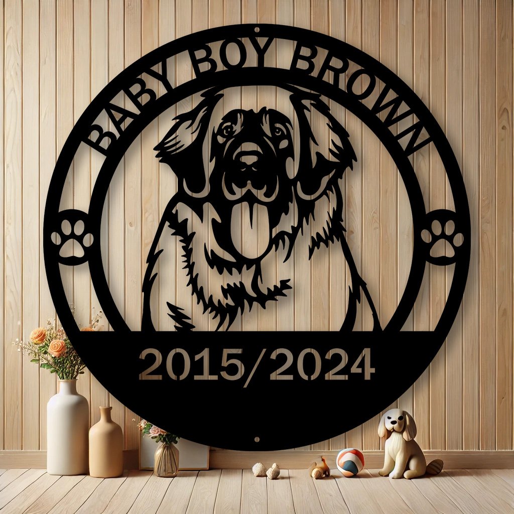 Personalized Leonberger Dog Metal Sign | Custom Dog Breed Gifts