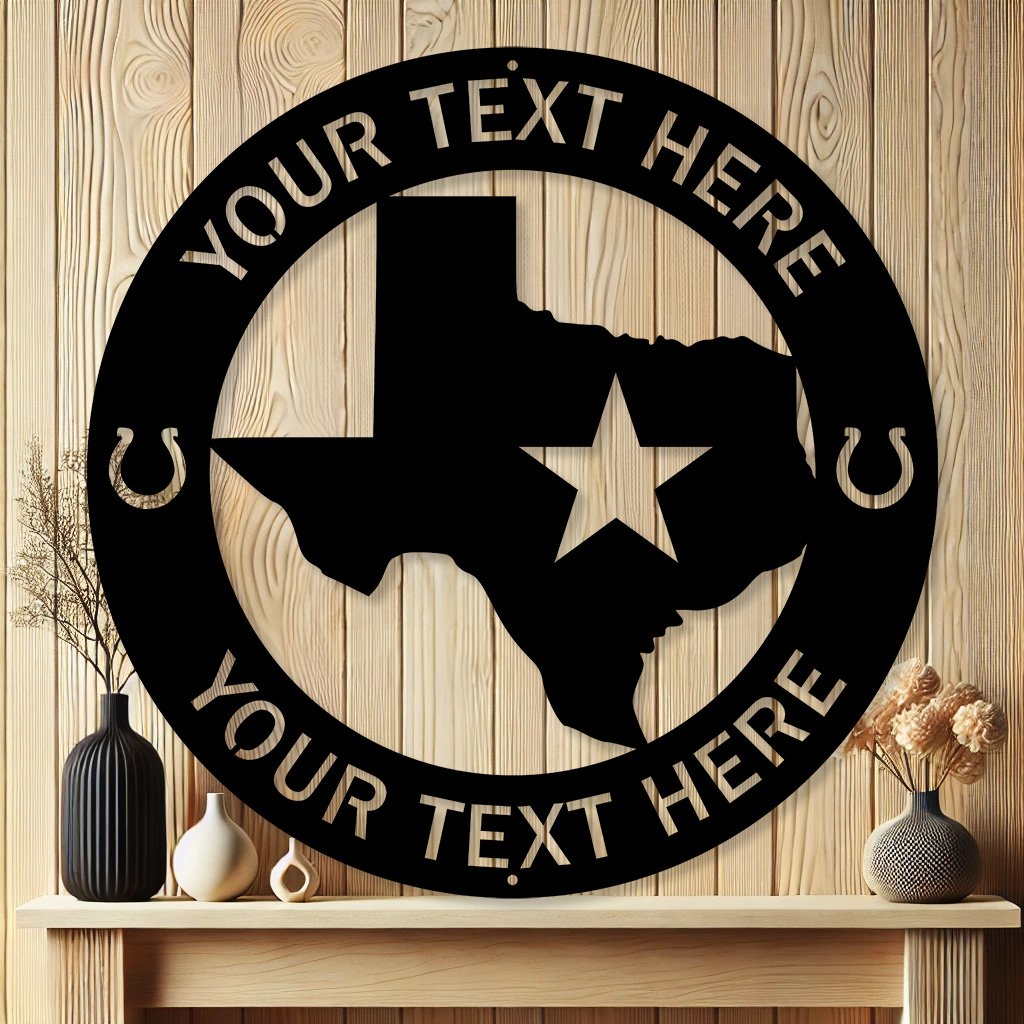 State of Texas Personalized Ranch Sign | Texas State Home Decor
