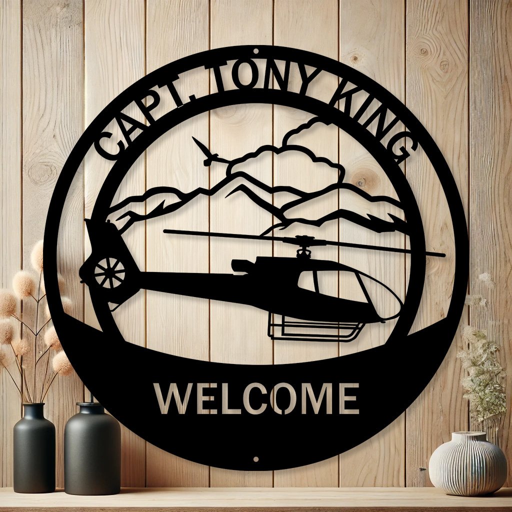 Personalized Eurocopter EC130 Metal Sign | Custom Aviation Decor