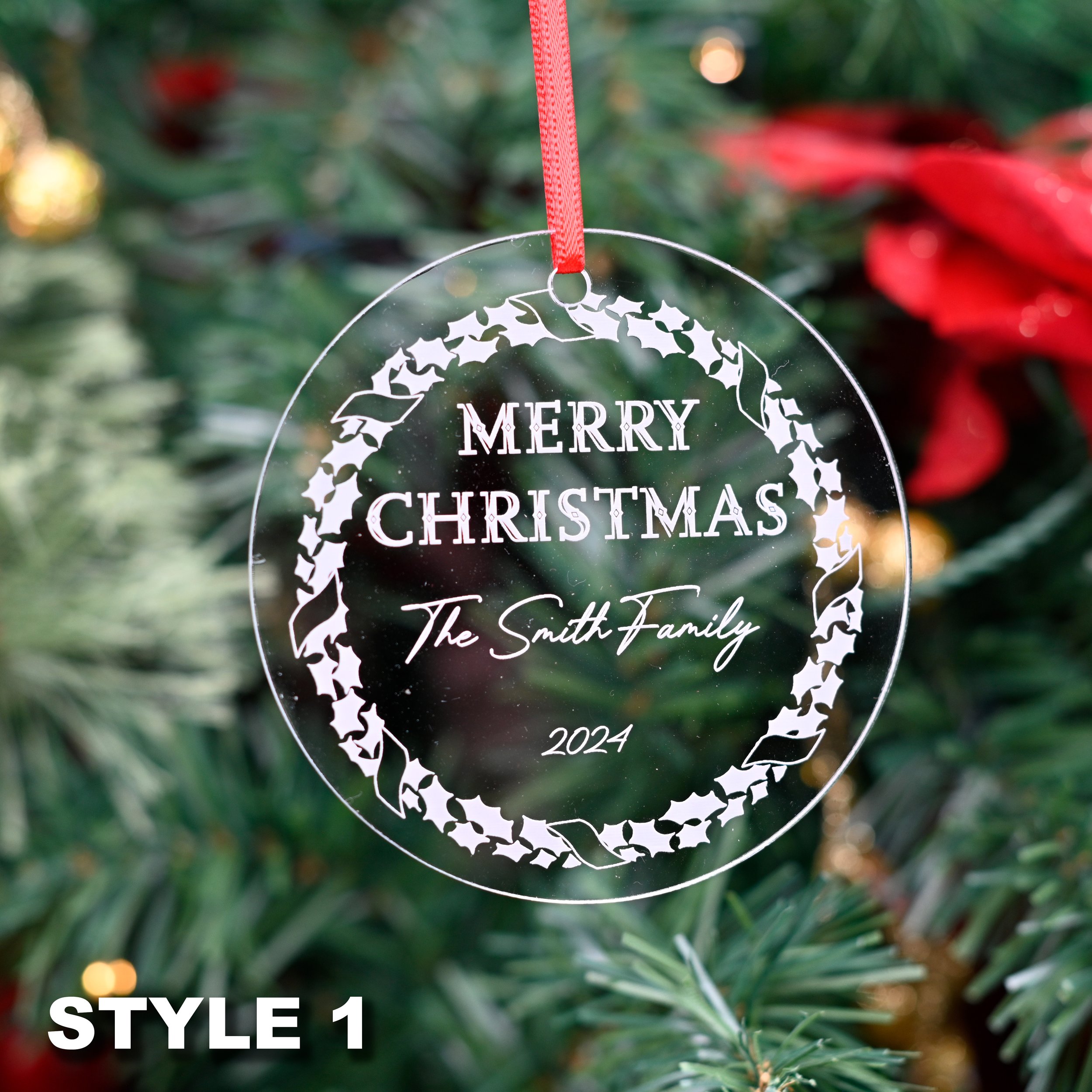 acrylic christmas tree personalized ornament
