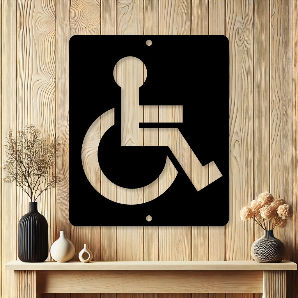 Handicap Restroom Door Metal Sign