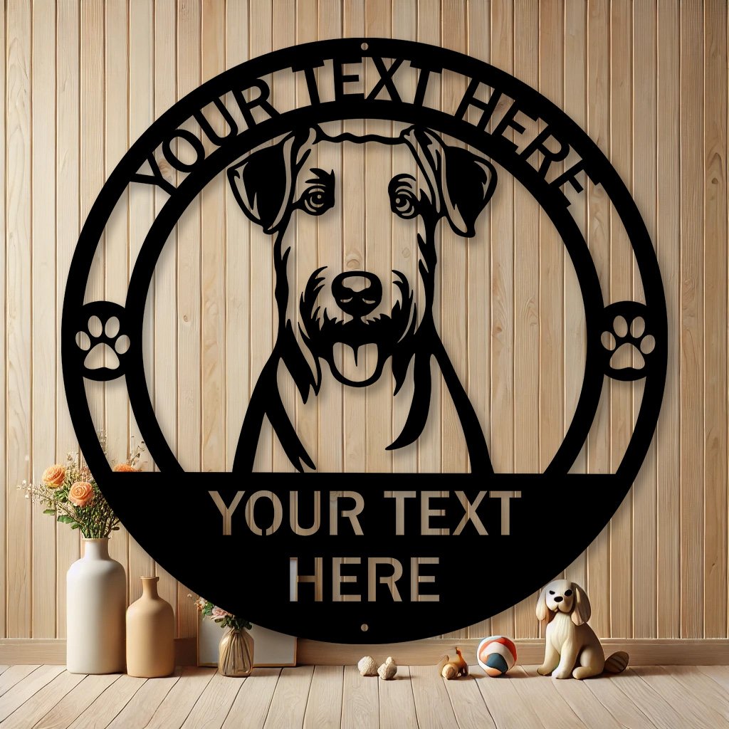 Personalized Airedale Terrier Metal Sign | Custom Pet Gifts