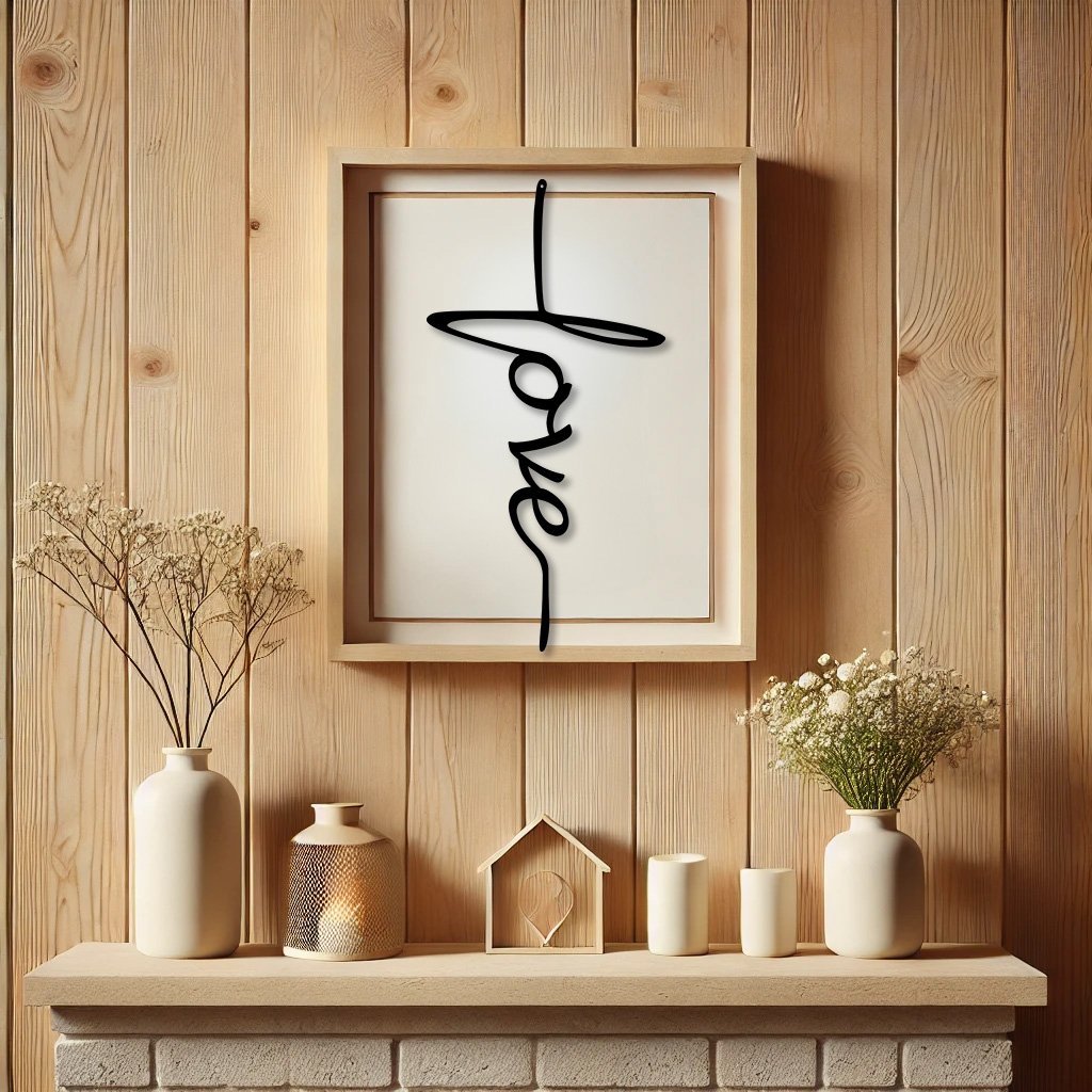 Love Cross Religious Art Sign | Christian Home Decor