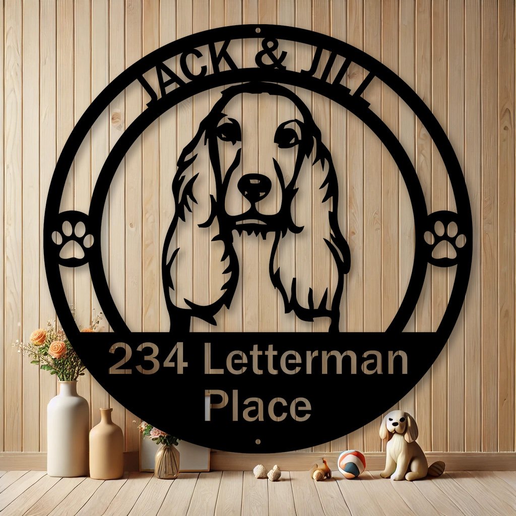 Personalized Cocker Spaniel Metal Sign | Custom Dog Breed Gifts