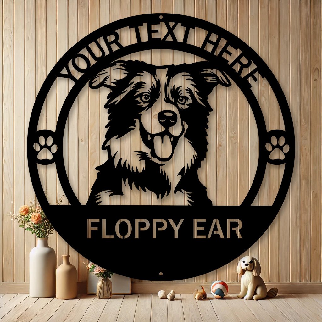 Personalized Border Collie Metal Sign | Custom Dog Breed Gifts