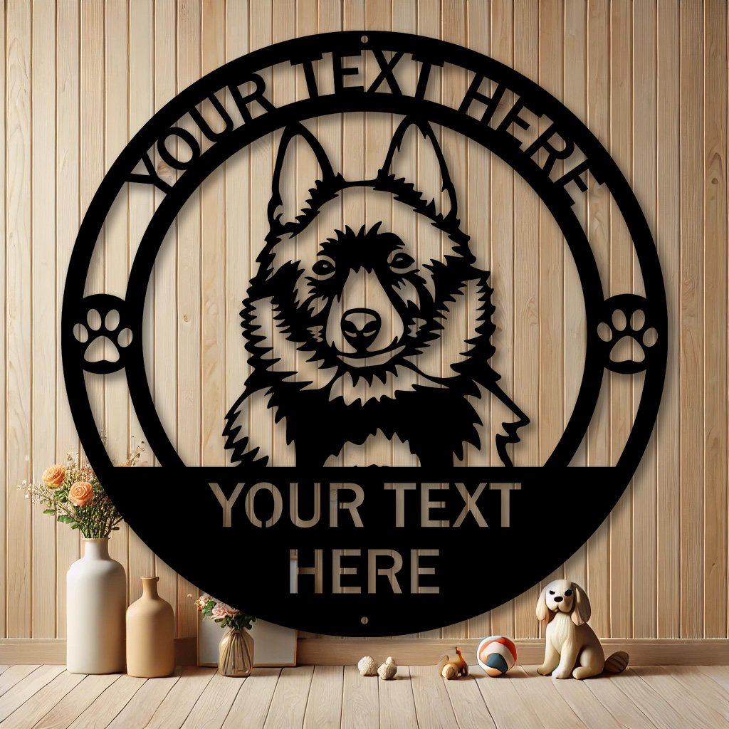 Personalized Schipperke Dog Metal Sign | Custom Dog Breed Gifts