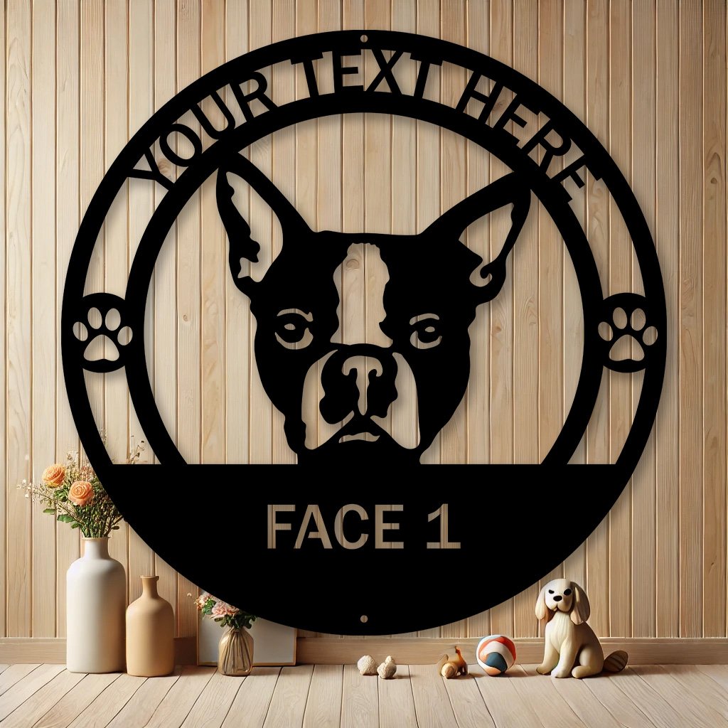 Personalized Boston Terrier Metal Signs | Custom Dog Breed Gifts