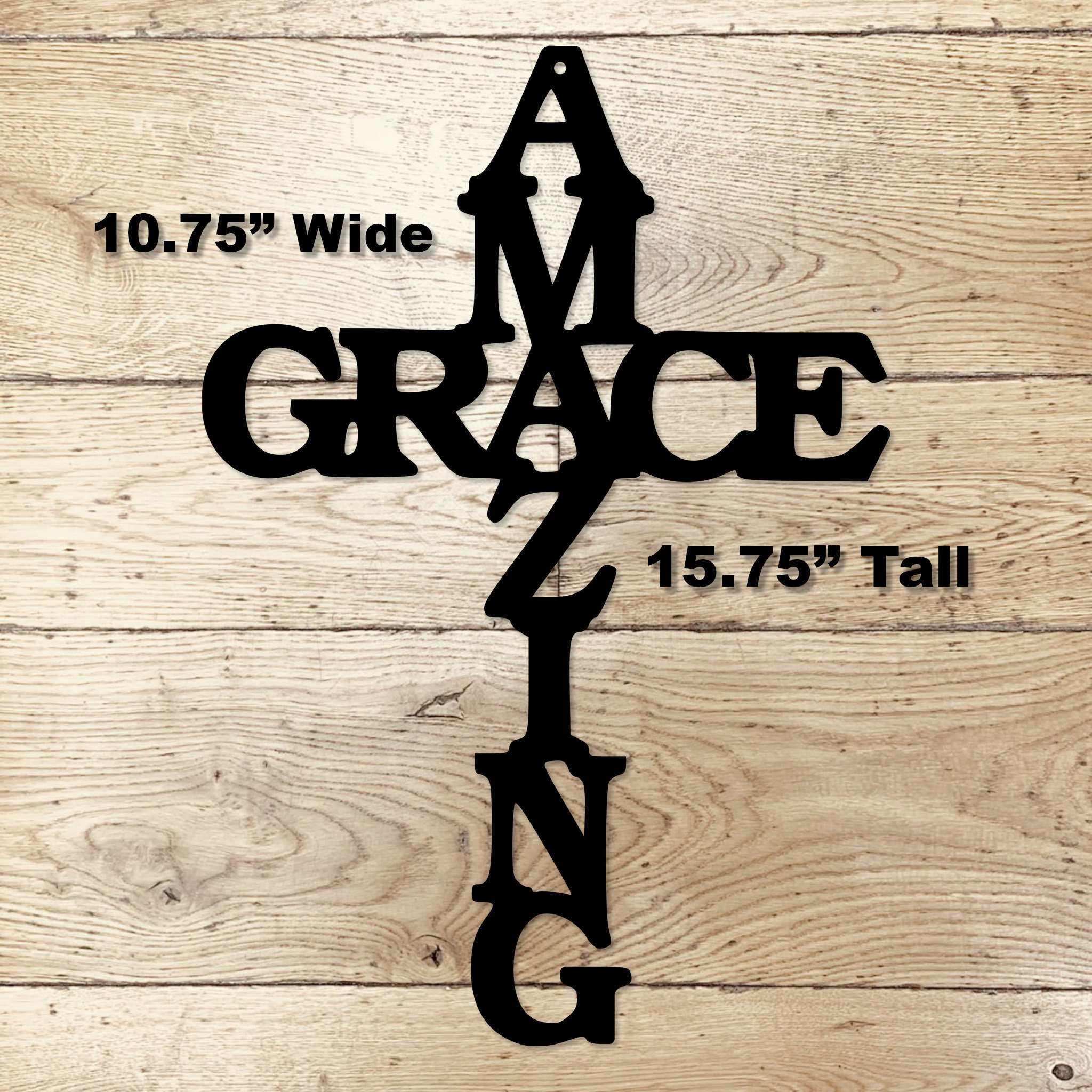 Amazing Grace Cross Metal Sign | Christian Home Decor