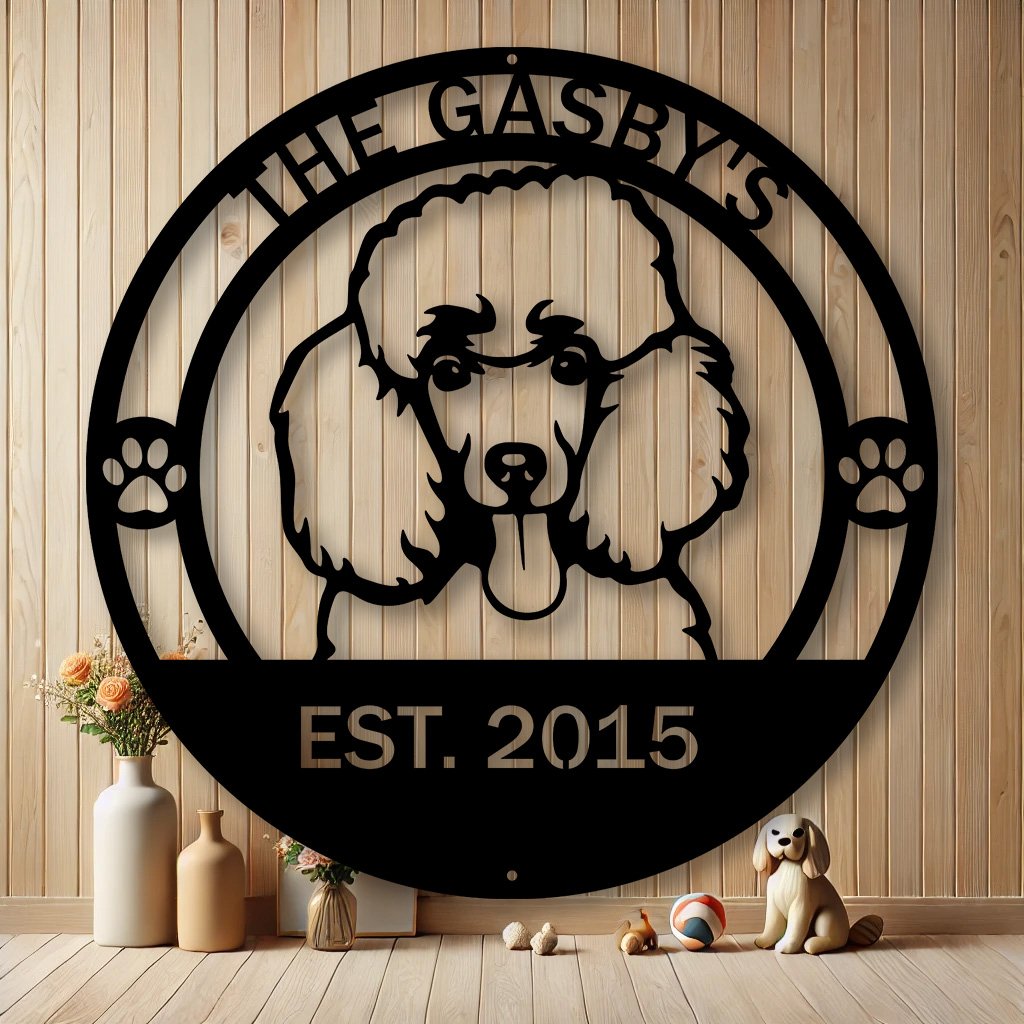 Personalized Poodle Metal Sign | Custom Dog Breed Gifts
