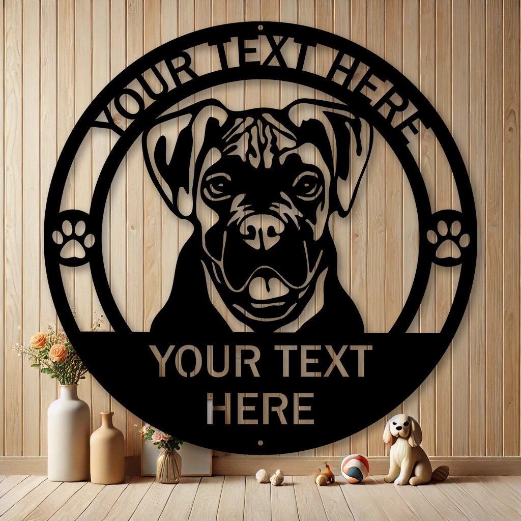 Personalized Boxer Dog Metal Sign | Custom Dog Breed Gifts
