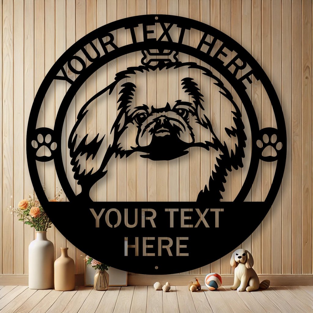 Personalized Pekingese Dog Metal Sign | Custom Dog Breed Gifts