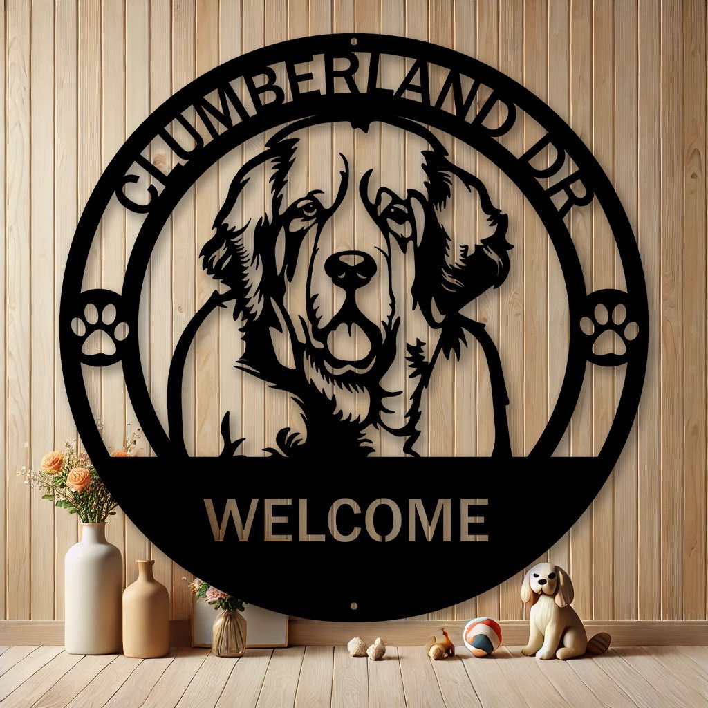 Personalized Clumber Spaniel Metal Sign | Custom Dog Breed Gifts