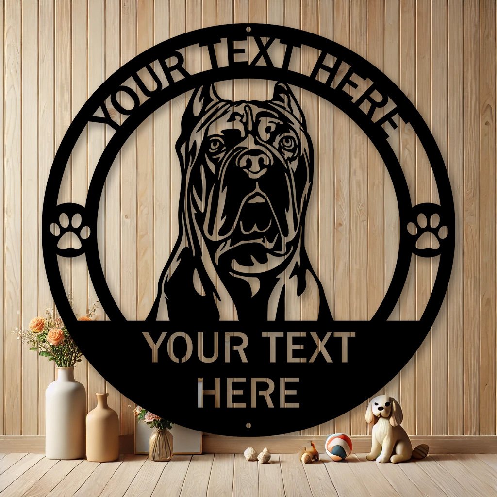 Personalized Cane Corso Dog Metal Sign | Custom Dog Breed Gifts