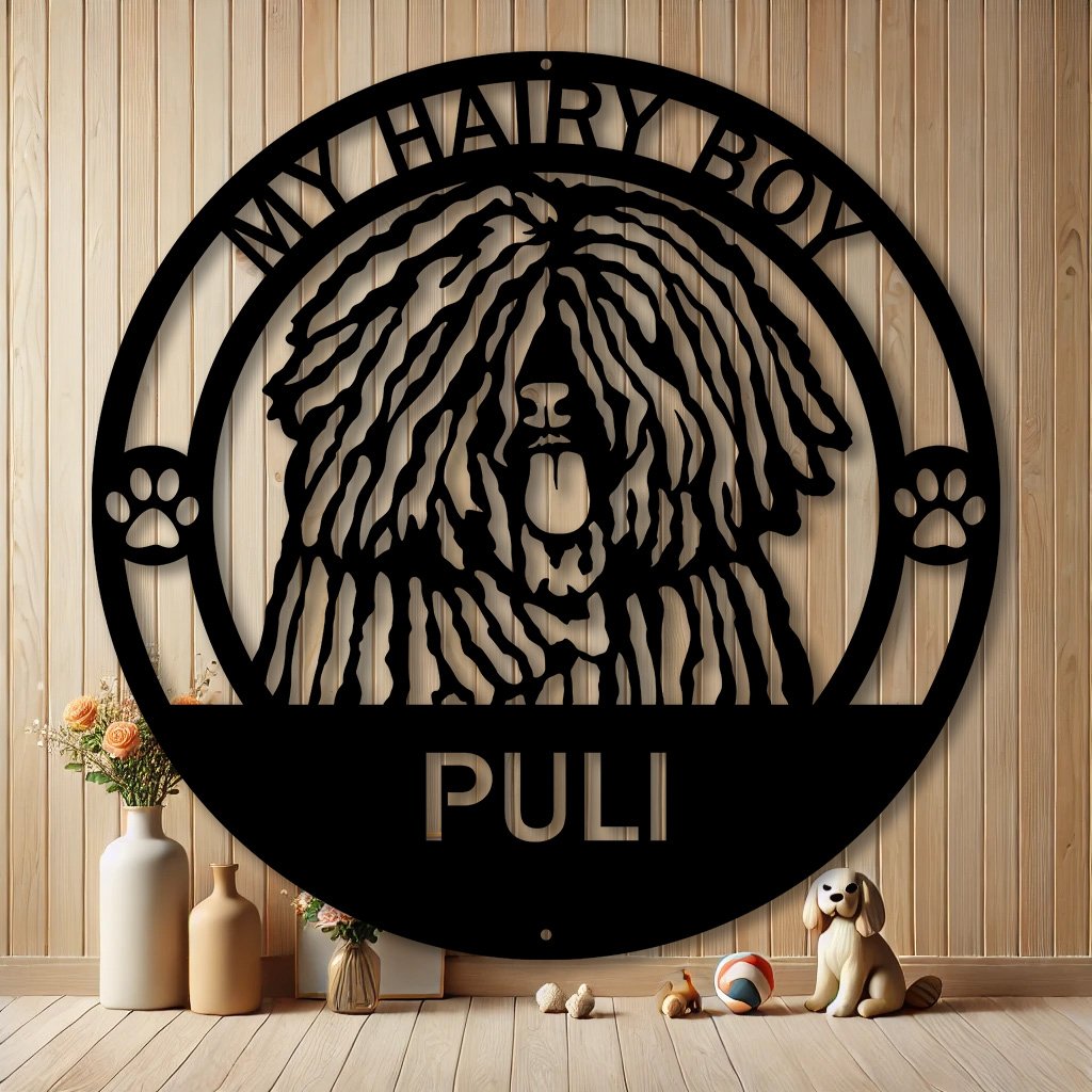 Personalized Puli Dog Metal Sign | Custom Dog Breed Gifts