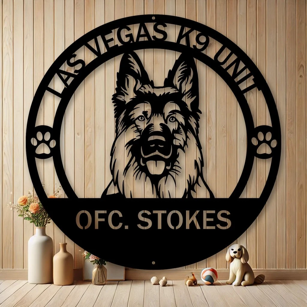Personalized German Shepherd Portrait Metal Sign | Custom Dog Breed Gifts