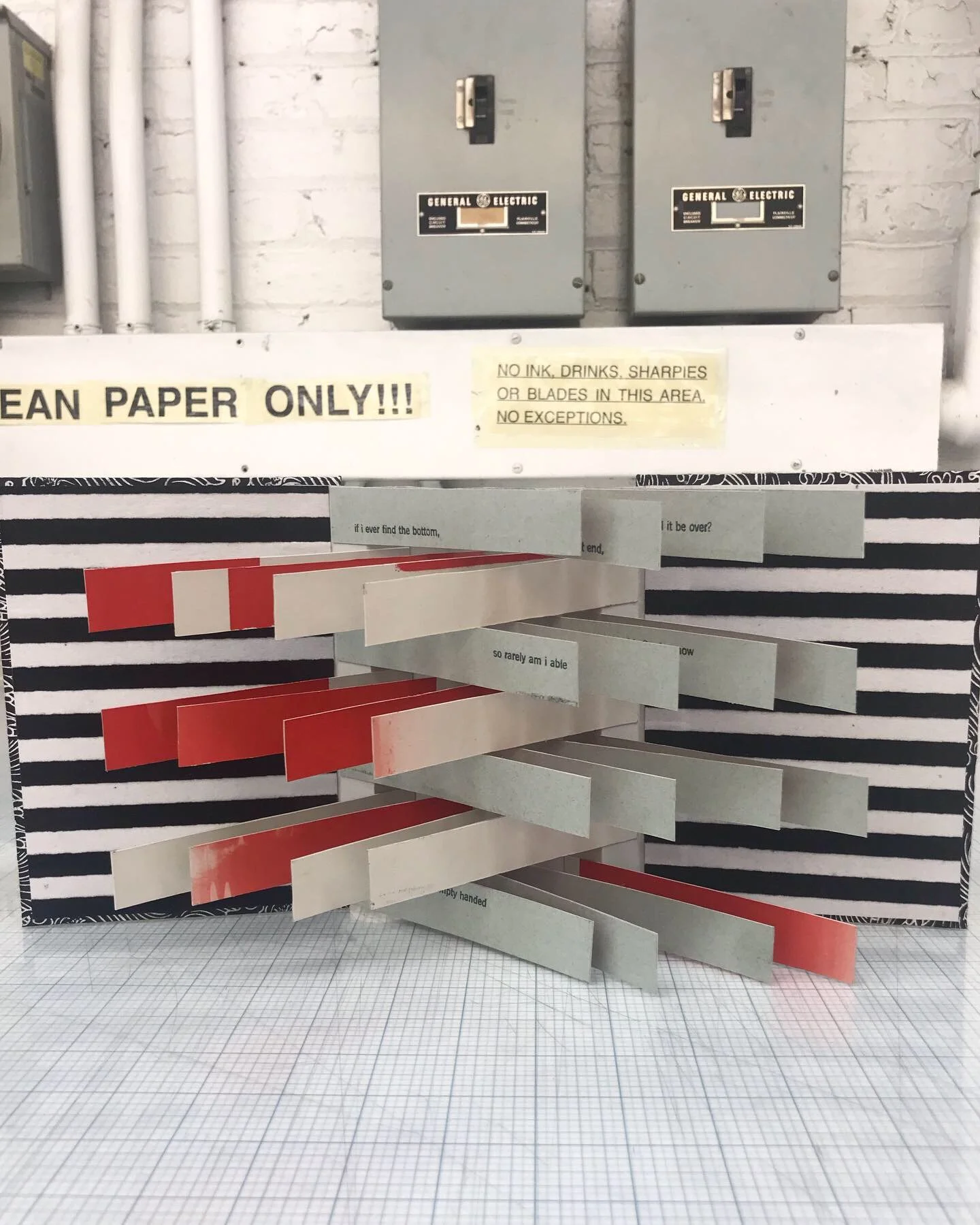    If I ever    Accordion Flag Book: Handmade paper, letterpress, silkscreen  2019 