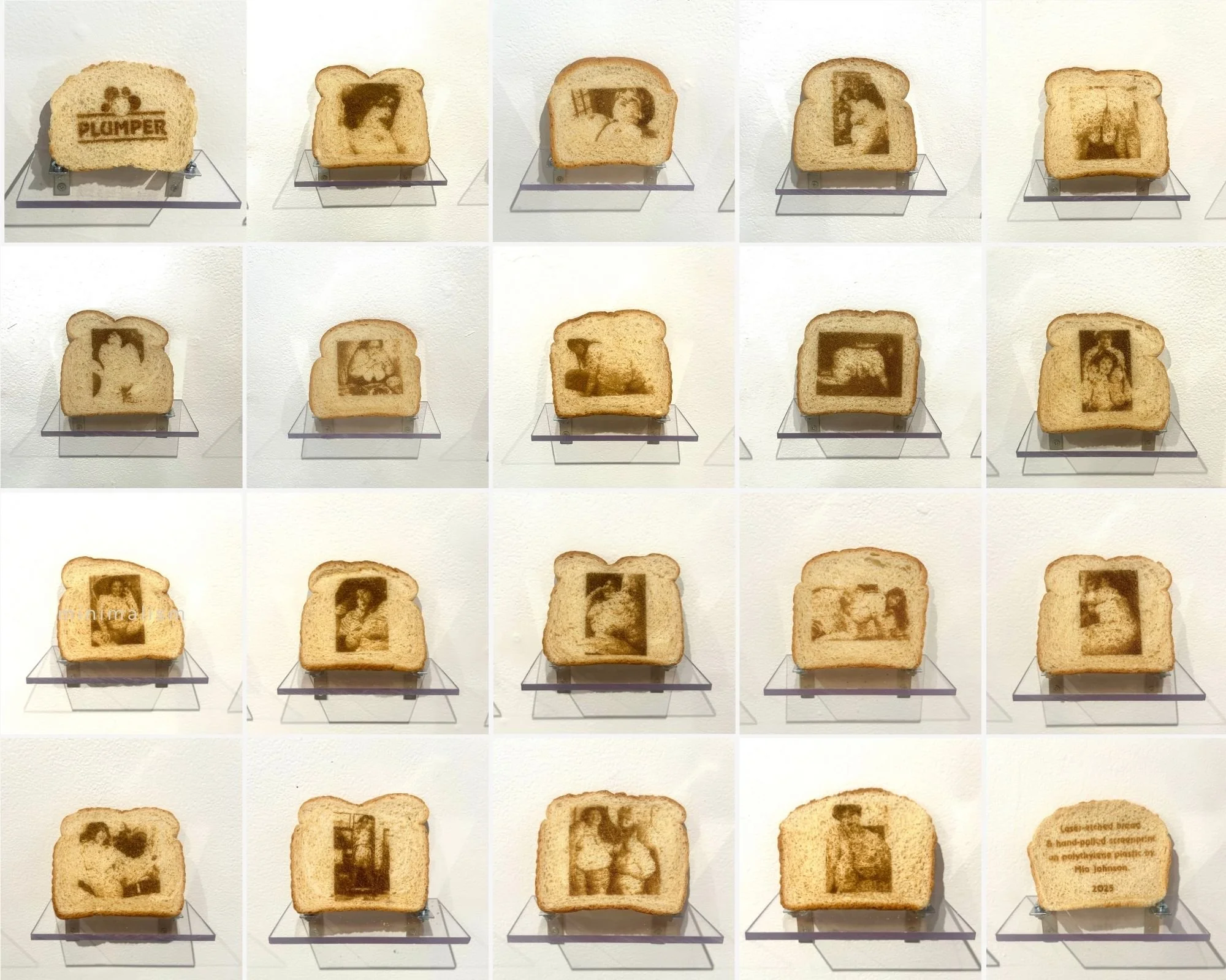   Plumper Bread  Laser-engraved bread 2025 (detail) 