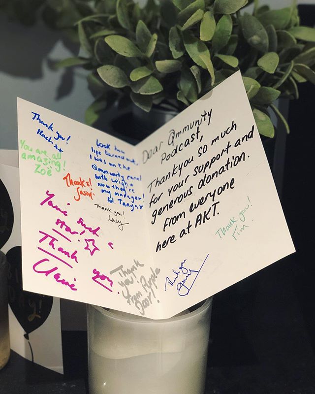 Aw! We just got the loveliest thank you card from @aktcharity_ who are our charity partners at Qmmunity. The card says &ldquo;Dear Qmmunity Podcast&rdquo;, but really it should say &ldquo;Dear Qmmunity Podcast listeners&rdquo; because without you guy