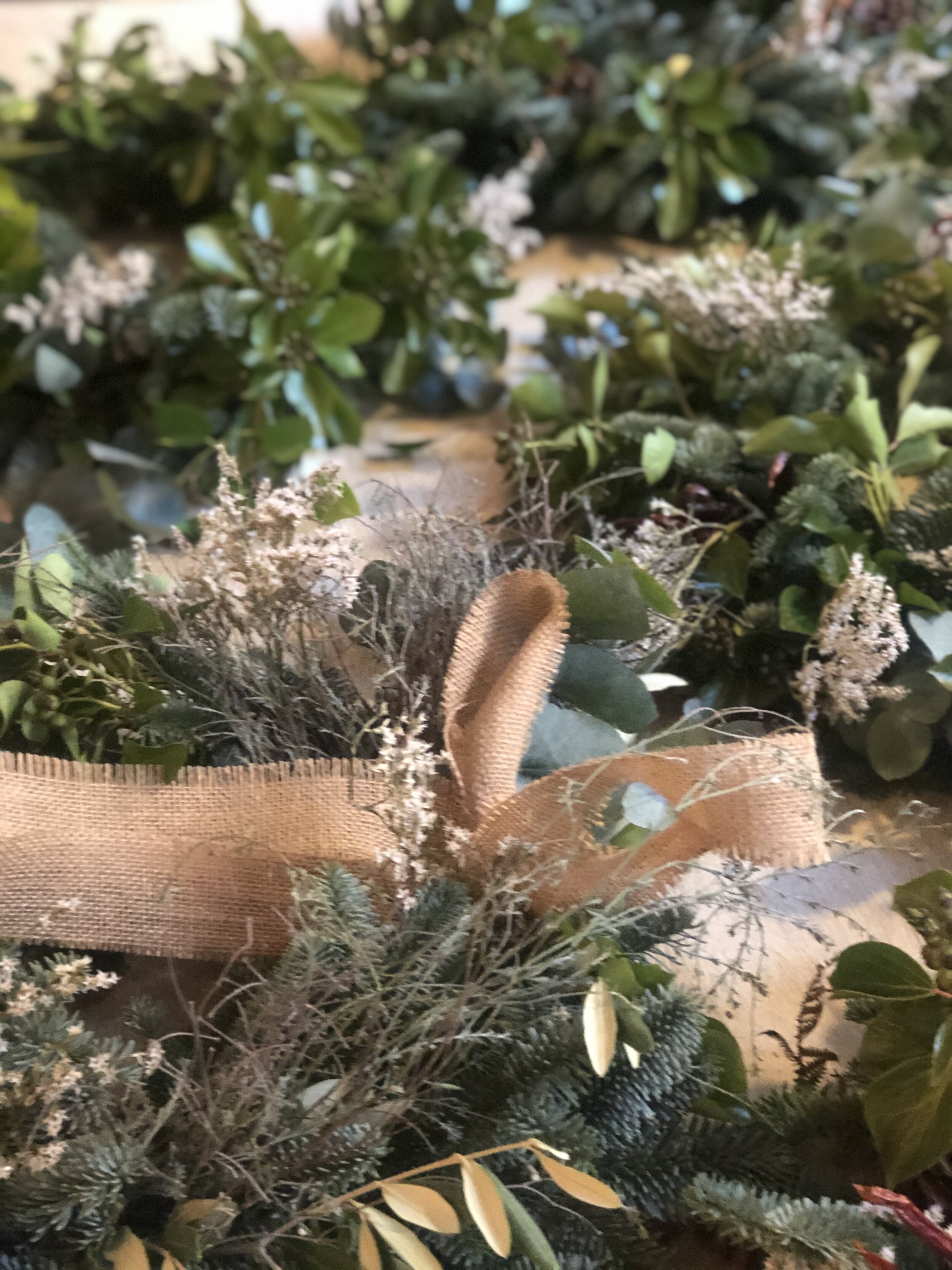 Christmas wreaths on table (Copy)