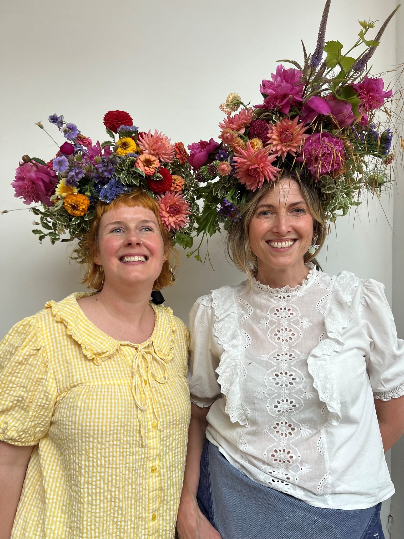 Super sized flower crowns created during British Flowers Week workshop with  Sophie Powell, U.FL.O. 