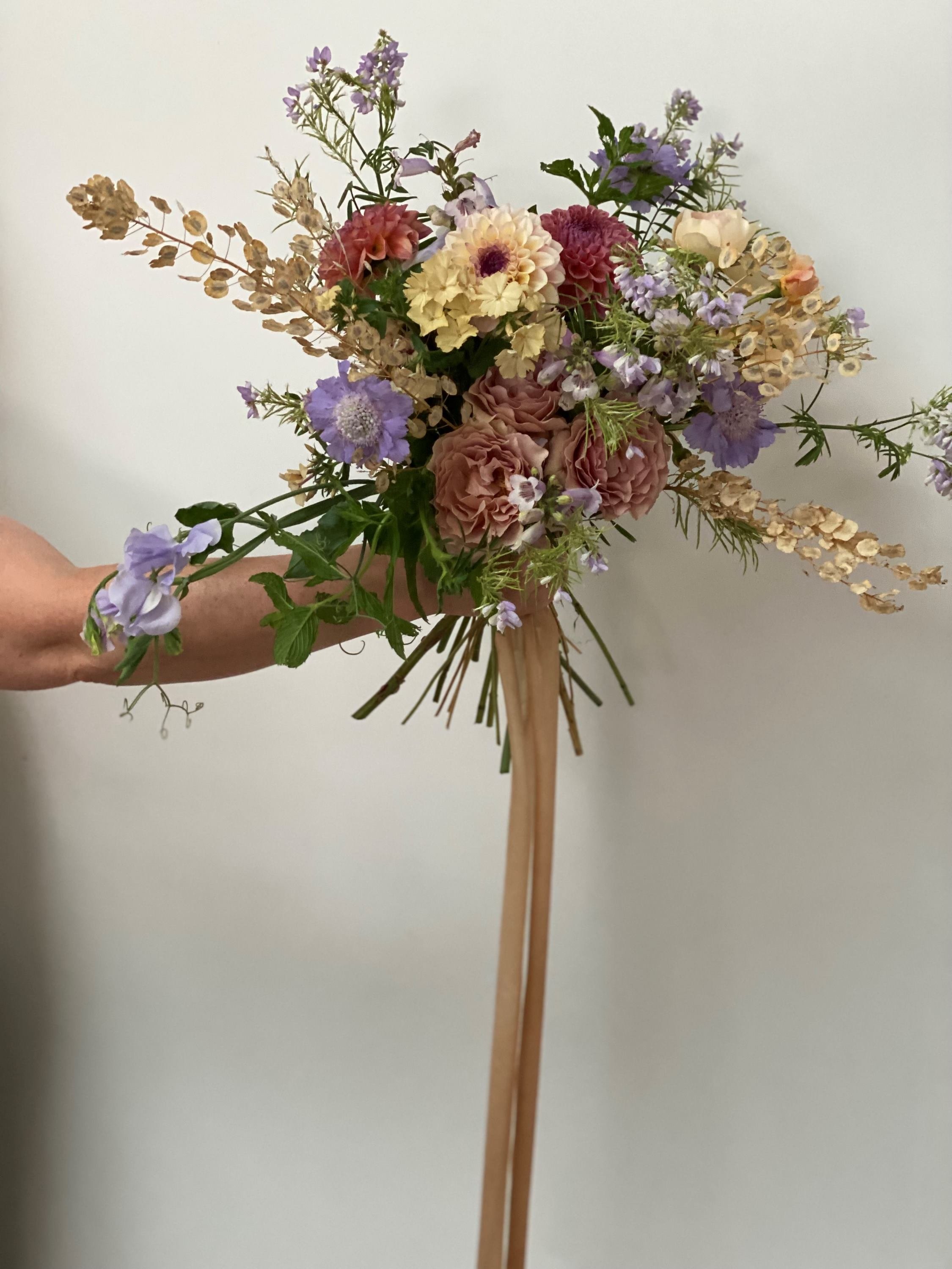 DIY Wedding Flowers Course Bridal Bouquet with beautiful British flowers