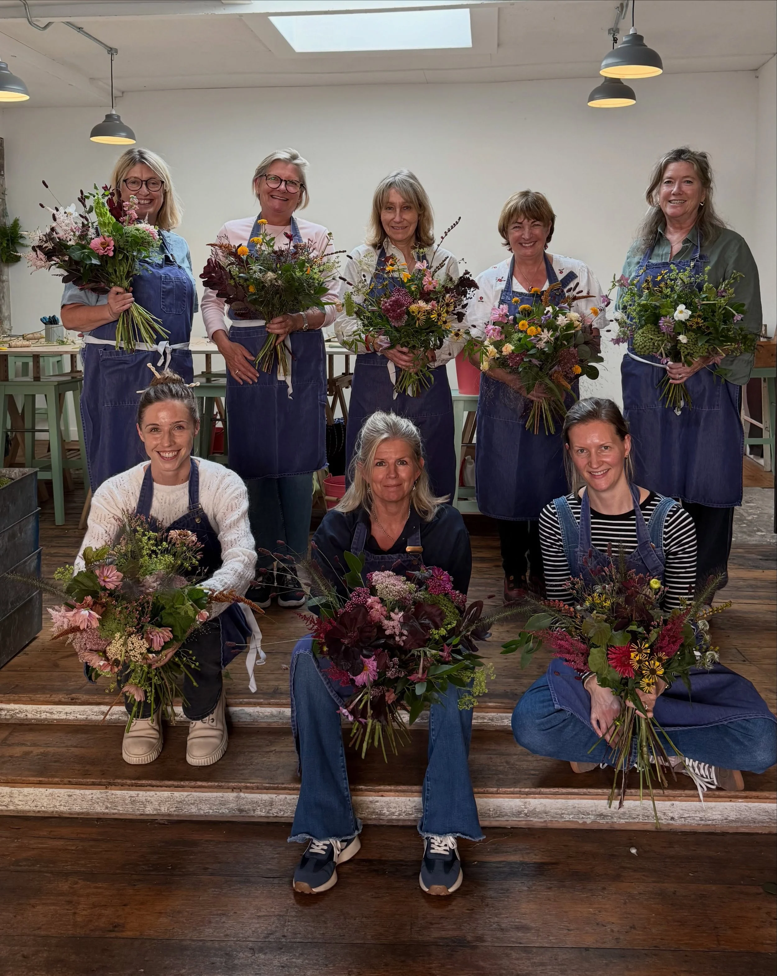 Three days of Floristry Basics in the school room this week, and a lovely group to spend them with.

They came in with plenty of enthusiasm and very little experience, which is exactly how this course is meant to begin. By day three the difference wa