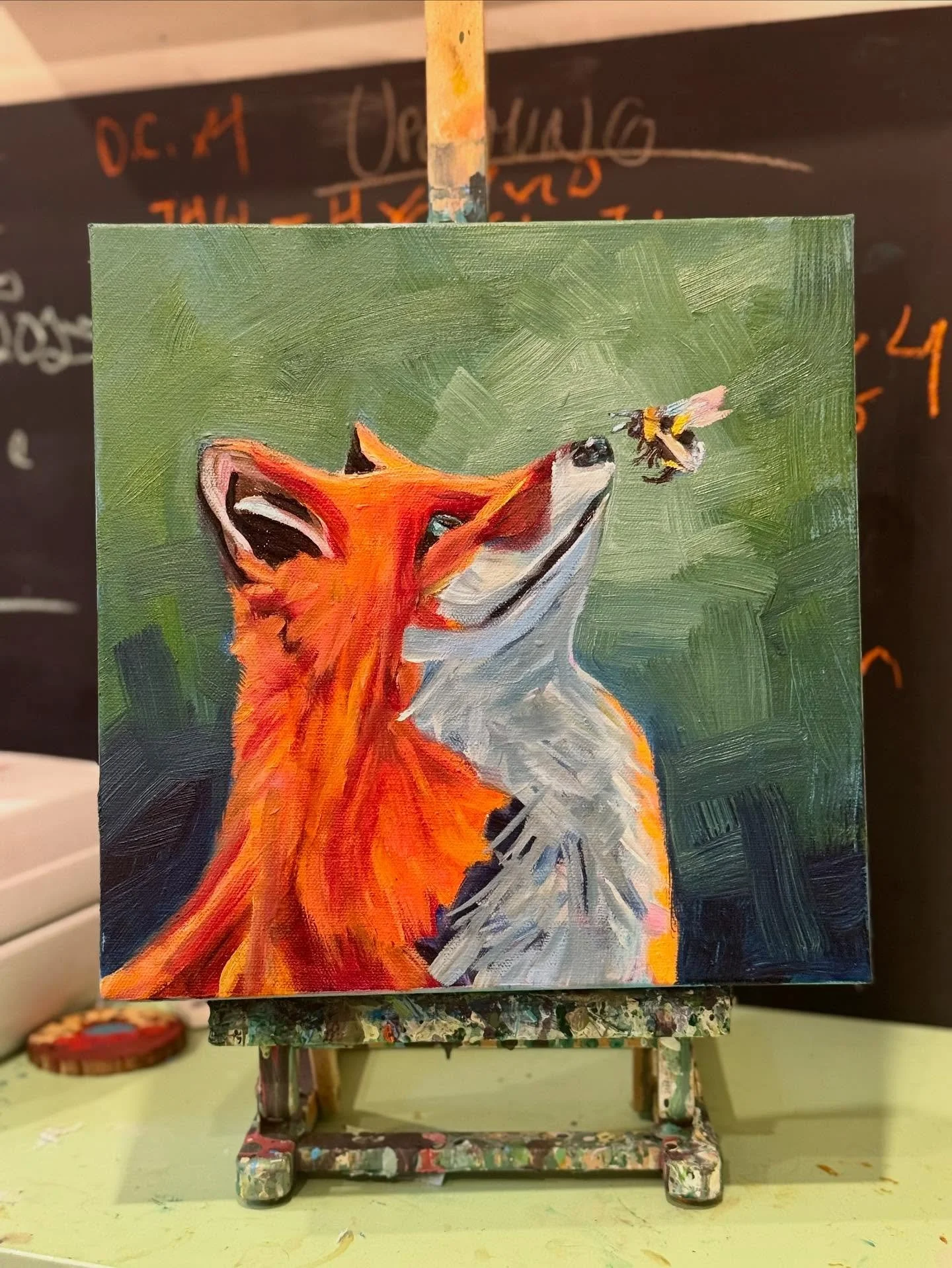 Apparently I started my yearly ode to things that sting a little early😂

Introducing &ldquo;Ashley&rdquo;.

Currently wrapping my head around this one&rsquo;s backstory.  Did Ashley eat the bee?  Or is this the beginning of an unlikely friendship?