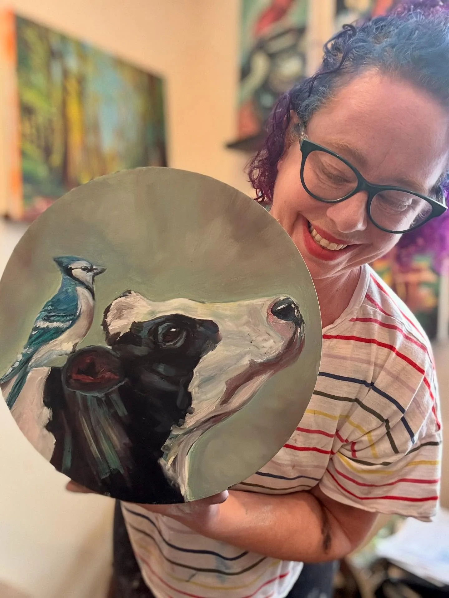 Is it okay to come here and say you love your own work?

Because I LOVE this piece so much and am tempted to keep it 😂

Or I might ruin it because it&rsquo;s still drying but I just want to boop that snoot!

&ldquo;Hitching a ride&rdquo;
Oil on 12&r