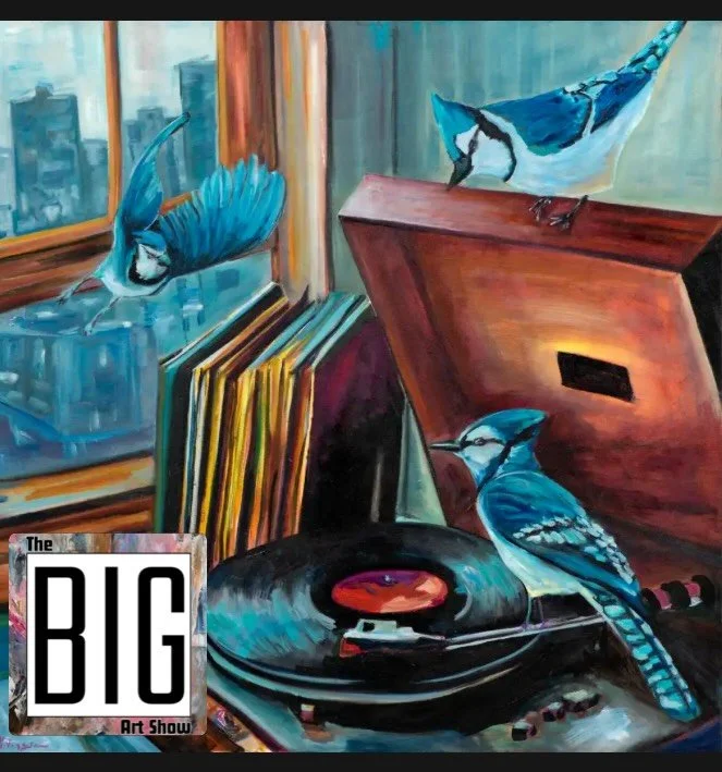 The piece SURVIVED 😂

Viola (aka the younger studio dog) DID NOT lunge at these jays despite obsessively staring at them for weeks. 

Honestly, the lip smacking while staring at this piece was a little unnerving on several different occasions.  Swip