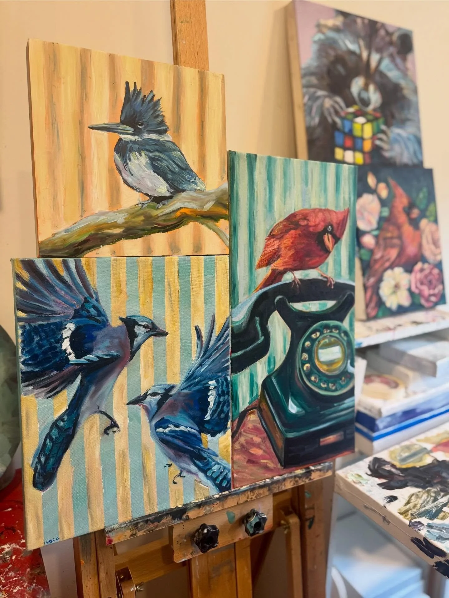 I didn&rsquo;t think it was humanly possible to infuse MORE color into my work. 

But my latest obsession with collecting books on vintage wallpaper and patterns has got me inspired to try something new.

Bringing birds and other Canadian farm and wi