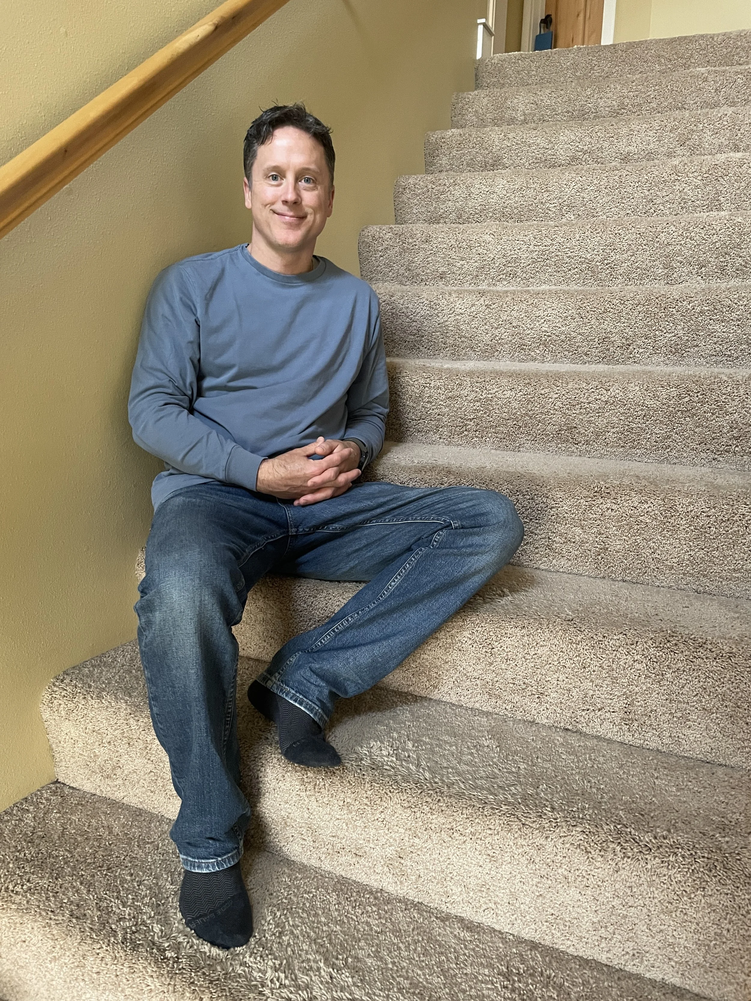Sitting on the stairs