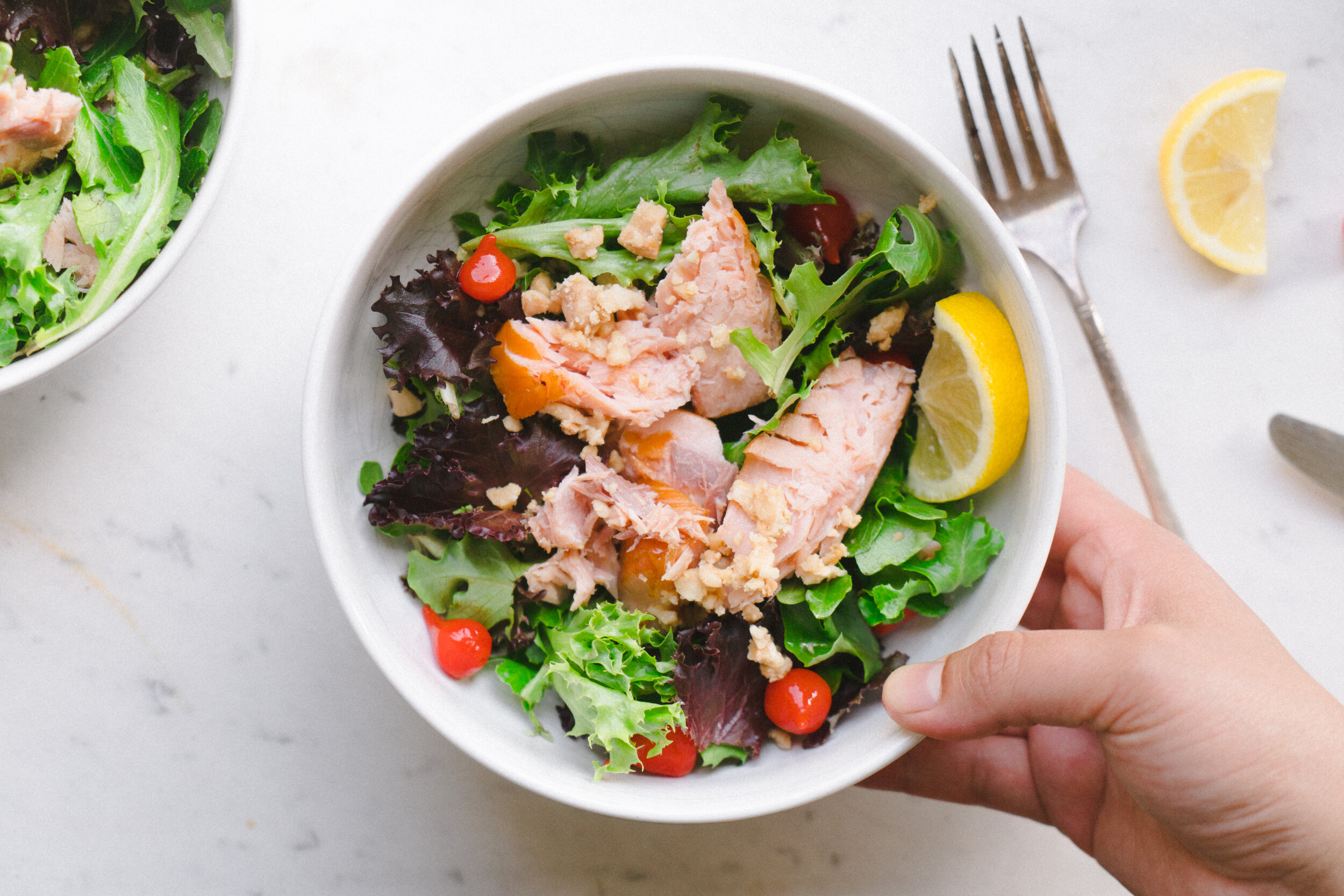 Nutritious, Delicious Salad Topped with Traditional Smoked Atlantic Salmon
