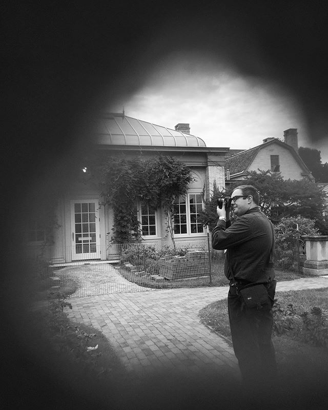 Jon in his natural habitat. There was a hole in a leaf hanging in front of me and I thought it would be great to take a picture through it. Voila! #holesinleaves #becreative