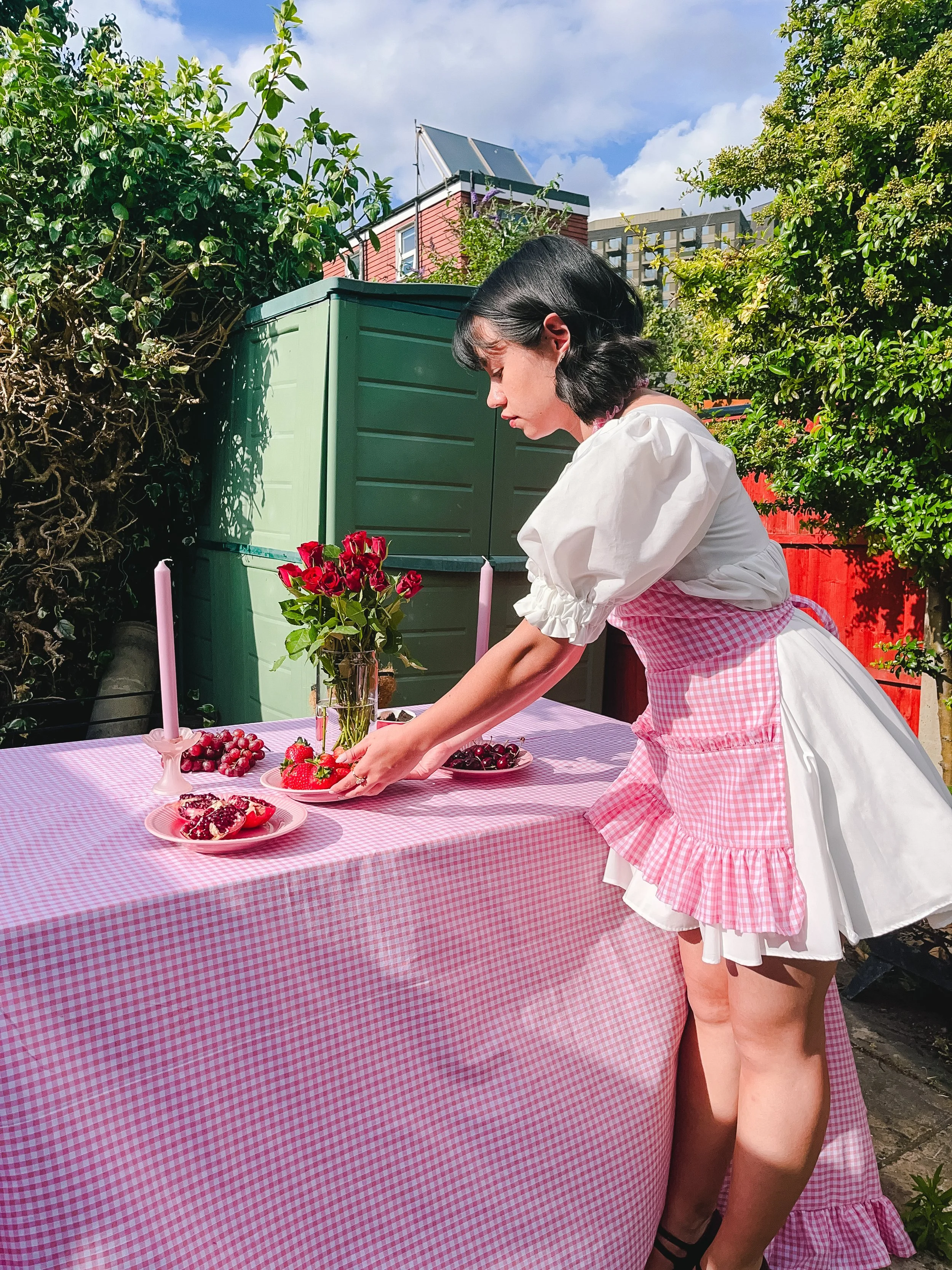 July & August double drop: The XL Picnic Blanket and Ruffle Apron