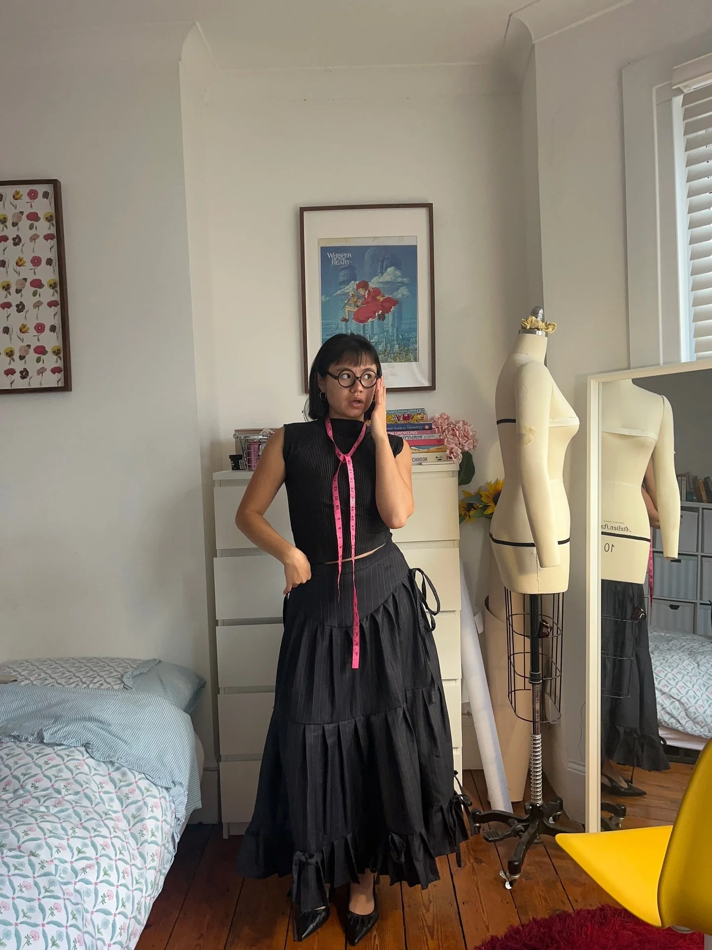 Your favorite designers&rsquo; favorite designer. Happy Halloween!! #halloween2025 #ednamode #theincredidles #NOCAPES #pullyourselftogether 
Top: @nataliatrevinoamaro 
Skirt: me!! The January skirt :)
Shoes: @marksandspencer