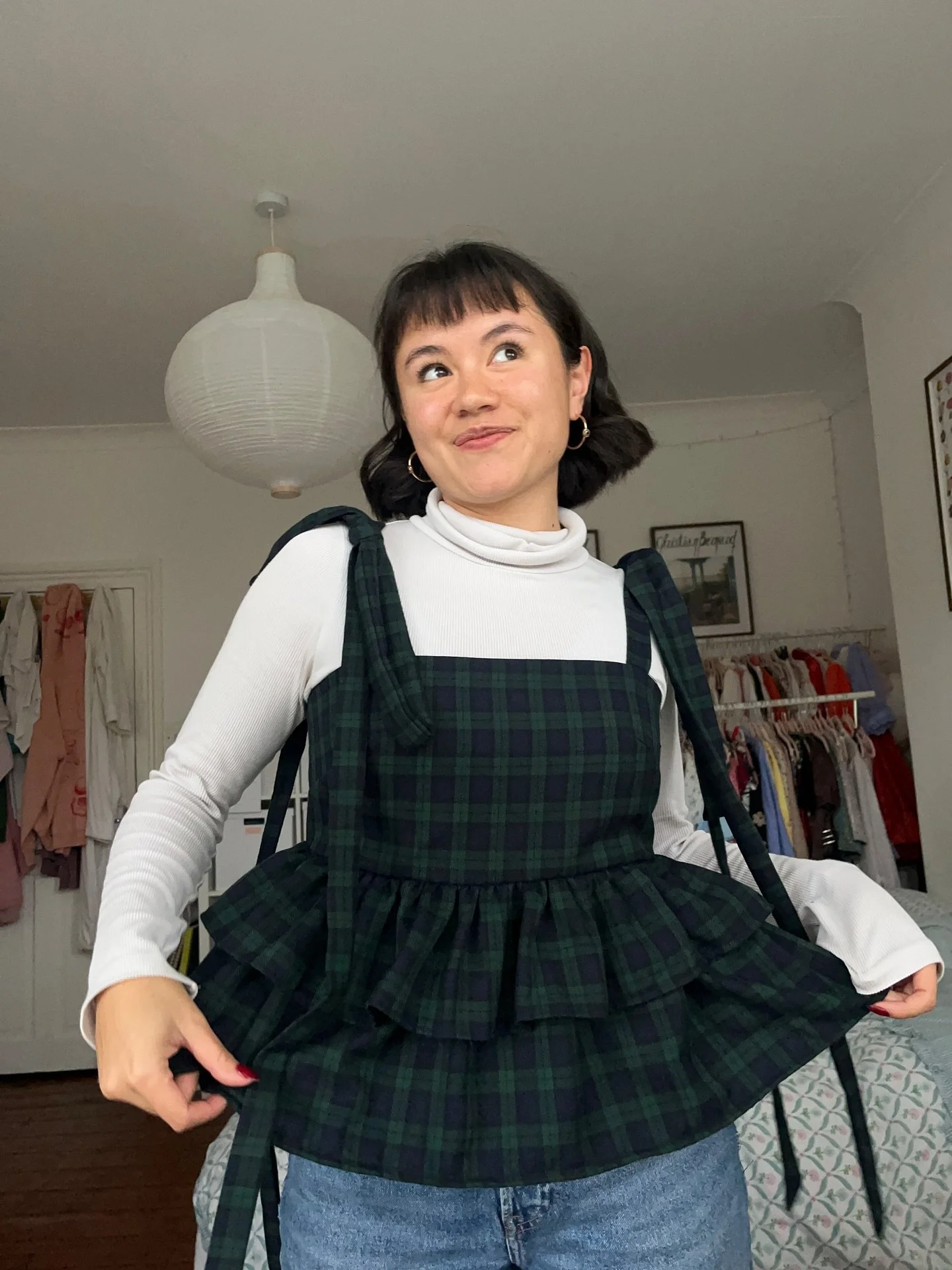 Tartan June Top!!! Comment &ldquo;pattern&rdquo; and I&rsquo;ll send you this beginner friendly &amp; size inclusive sewing pattern 🥰 #sewing #pattern