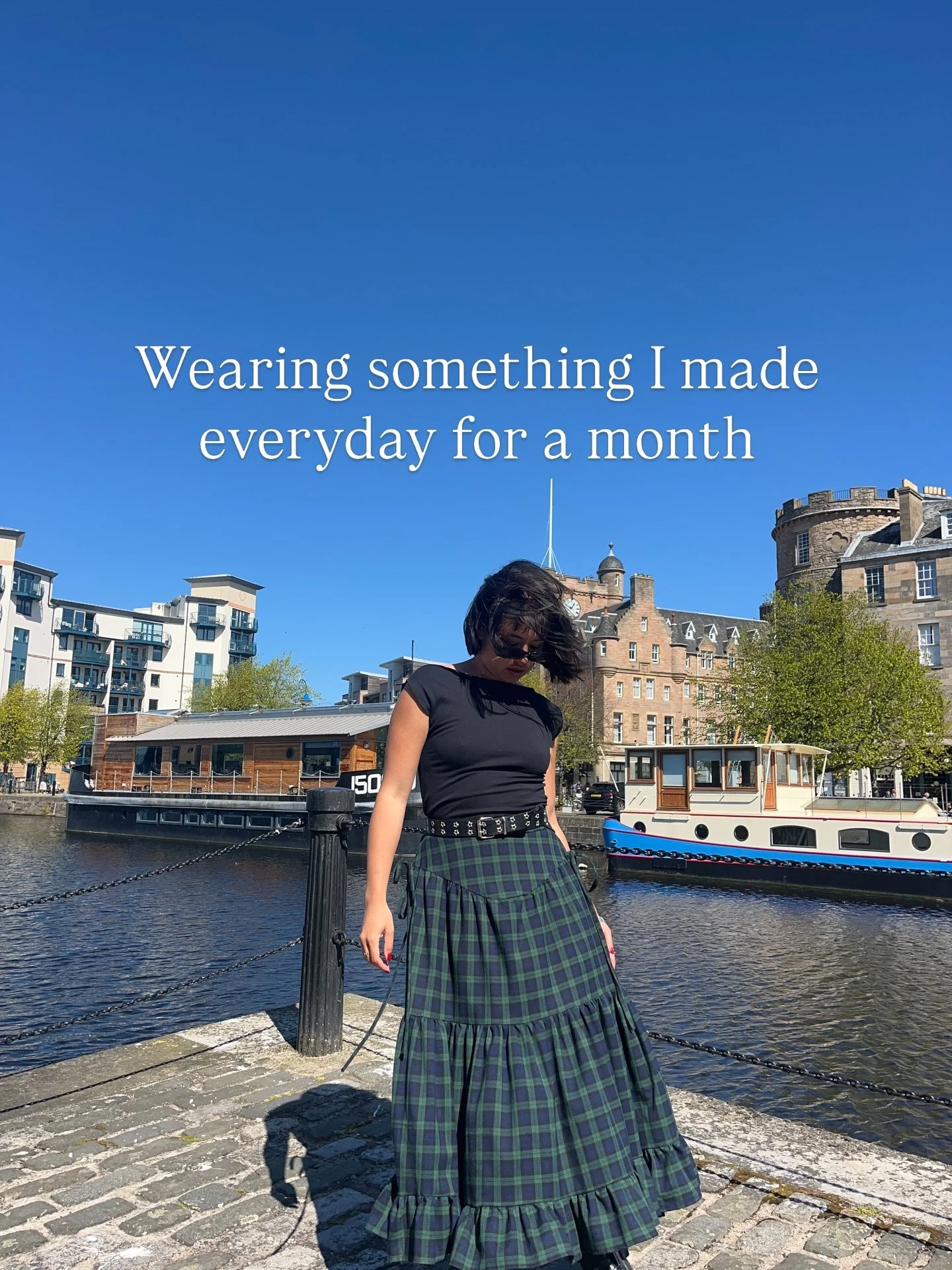 Tartan in Scotland?? Ground breaking. Comment SKIRT for the pattern link!! #sewing #fashiondesigner #memademay me made May
