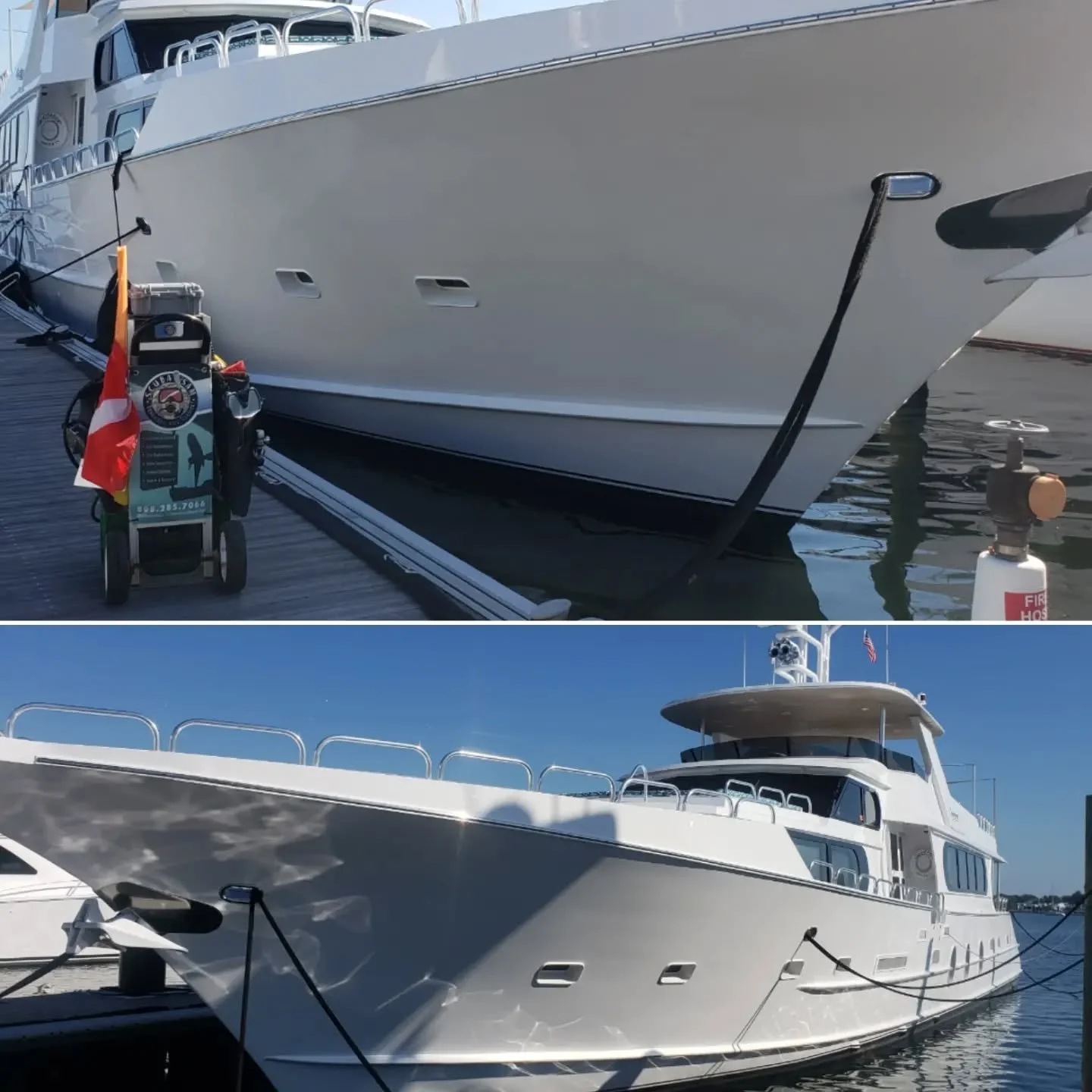 🛳 110' 1985 Broward. Newest Scuba Sam client on schedule for monthly service.