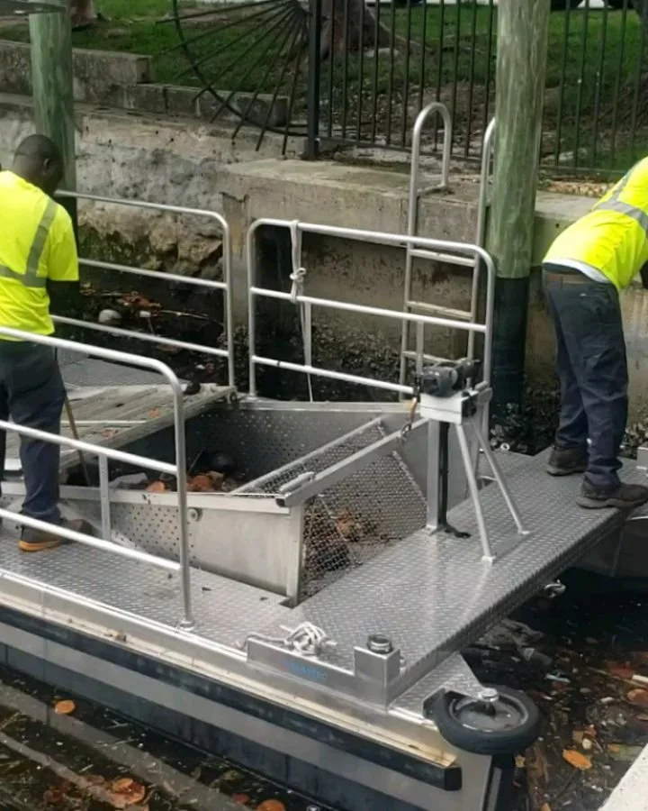 @cityofpompanobeach environmental services doing their part to help keep our canals clean!🗑🚯🚮 The amount of trash in our waterways is getting out of hand. We clean out plastic bags aka the "Florida Jellyfish" from intakes, props and othe