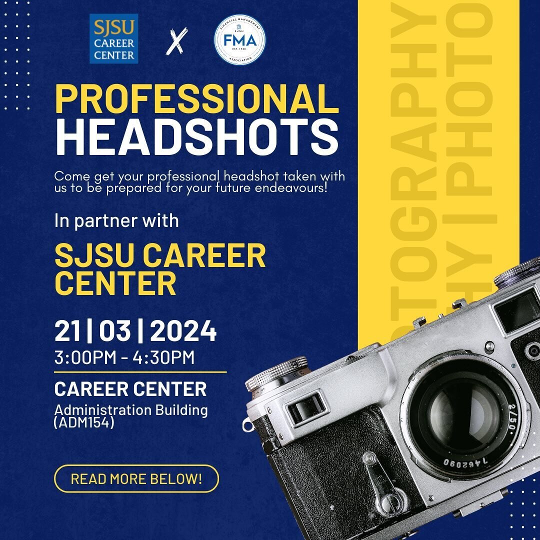 Capture Your Professional Image: Get Your Headshots Taken at the Career Center! 📸 Join us on Thursday, March 21st from 3:00 to 4:30 PM at the Career Center office, located inside the Administration Building. Don&rsquo;t miss this opportunity to enha