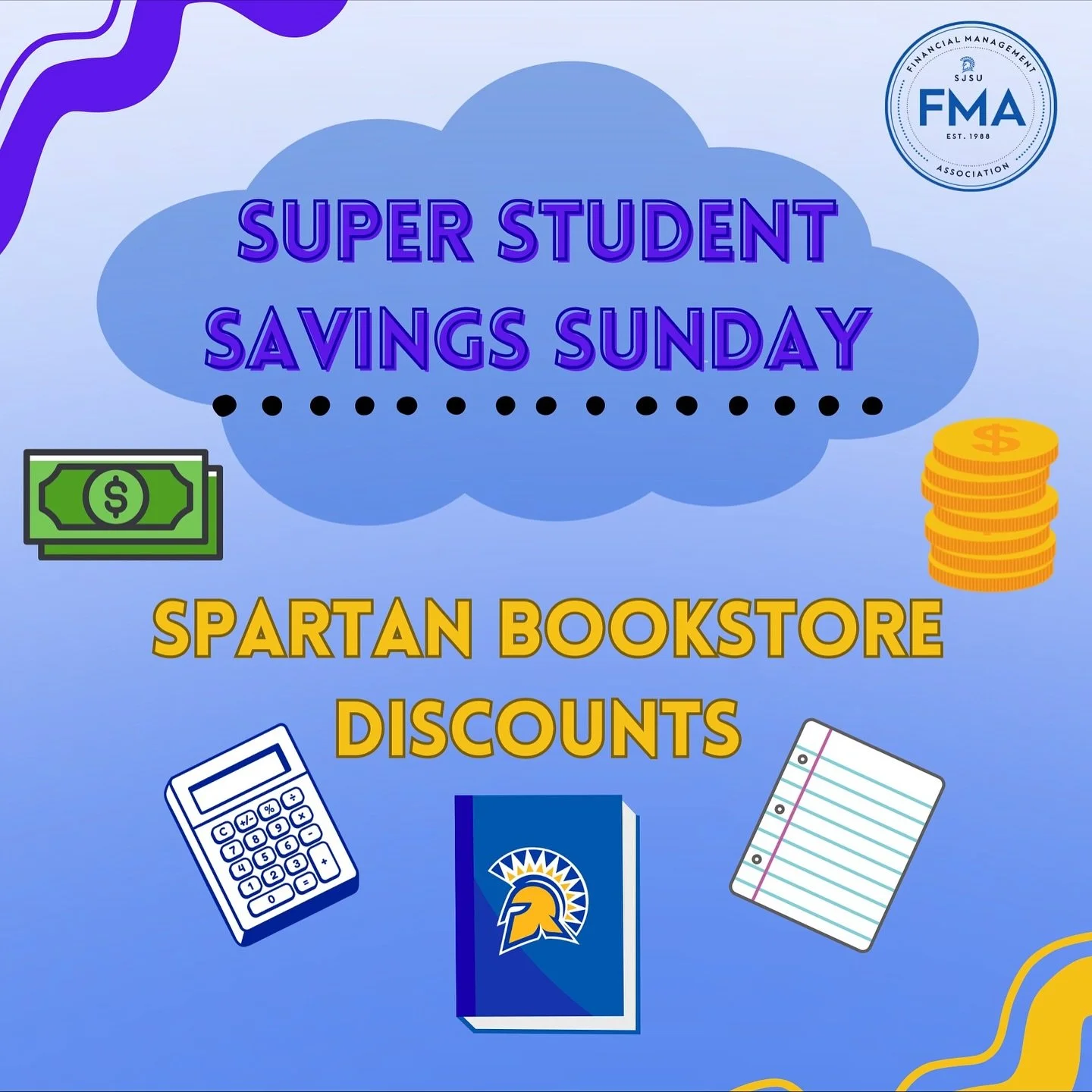 Hey FMAers! We are back with our Super Savings Sunday series and this week we have student discounts you can find at our very own Spartan Bookstore. From school supplies to games, there are discounts throughout the store! Swipe through to learn more.