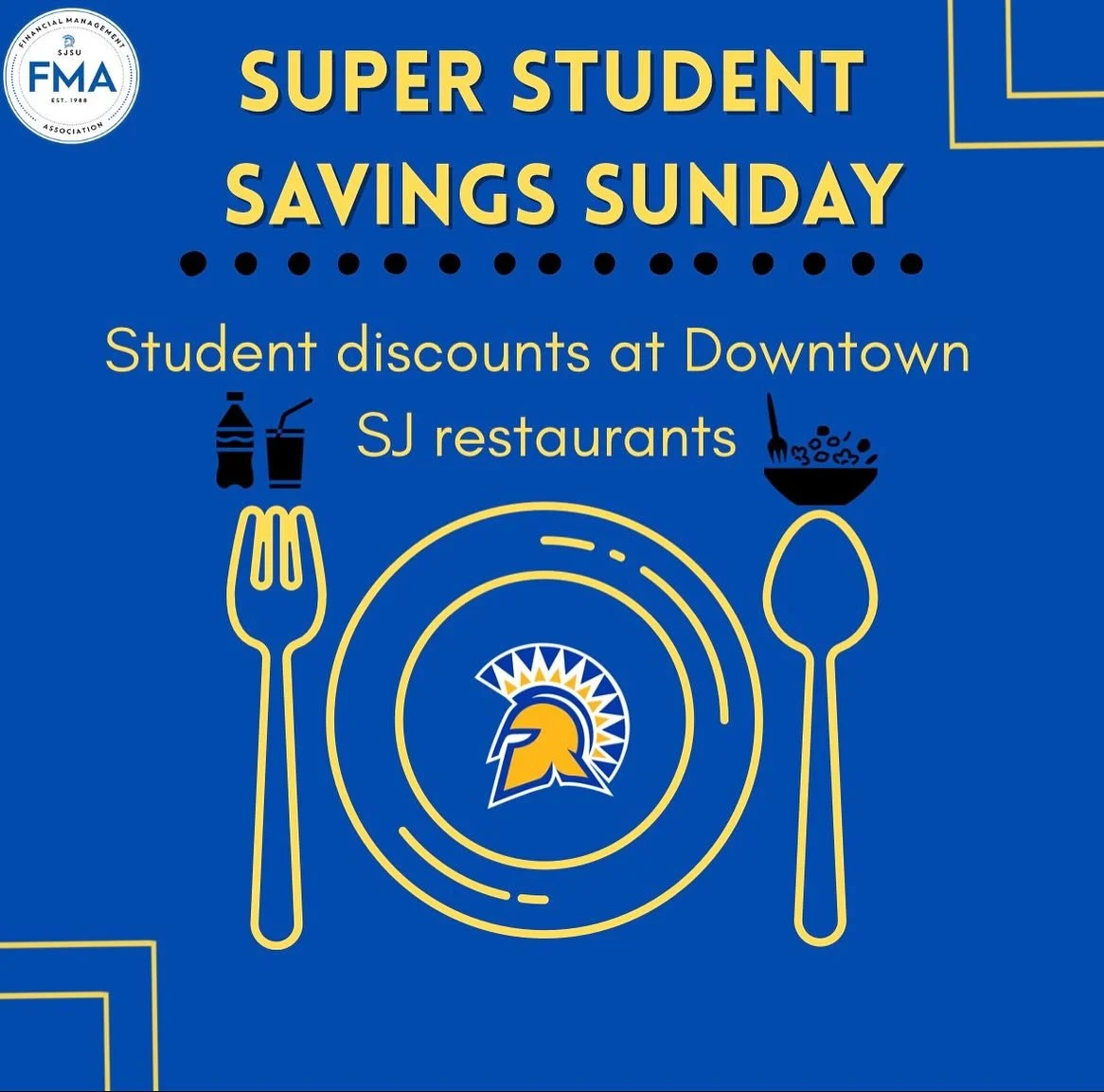 Hey FMAers! Hope you all had a great weekend!  Are you interested in finding the best student discounts right here in Downtown San Jose? This week&rsquo;s Super Savings Sunday highlights local deals on restaurants downtown, perfect for college studen