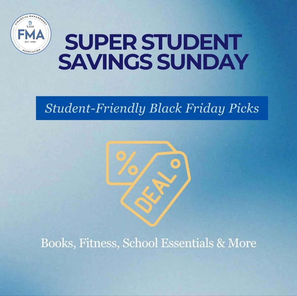 Hey FMAers! This week&rsquo;s Super Student Saving Sunday is all about Black Friday picks for your school essentials! From books to room decor to fitness, we&rsquo;ve found the best deals so you don&rsquo;t have to. Swipe to see all the discounts goi