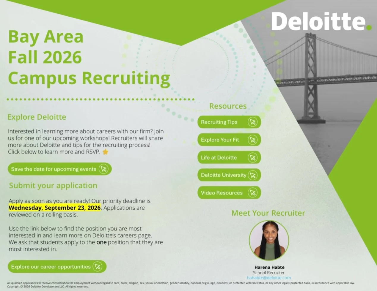 Hey FMAers! Thank you to everyone who attended our event with Deloitte last Thursday! We hope you were able to learn more about the firm&rsquo;s opportunities within assurance and tax and speak with our school recruiter!